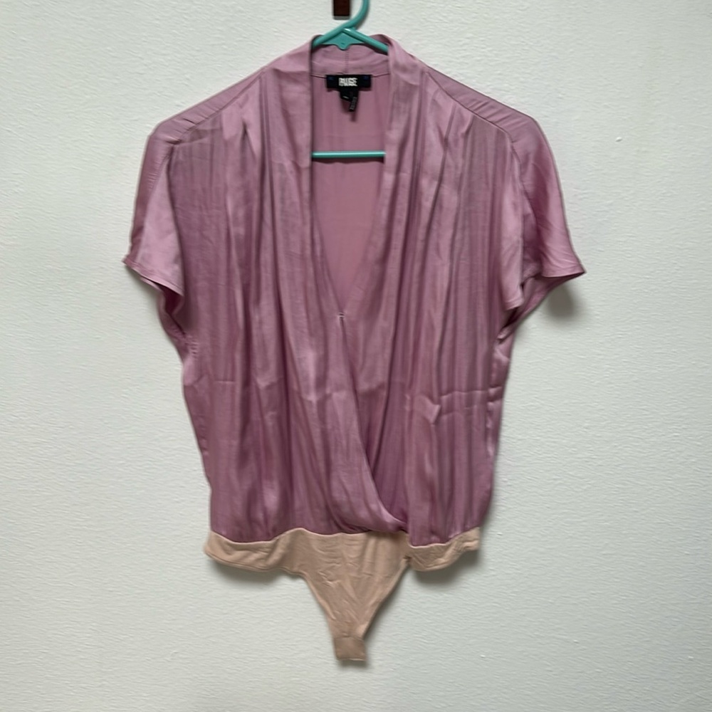 Silk bodysuit top by Paige